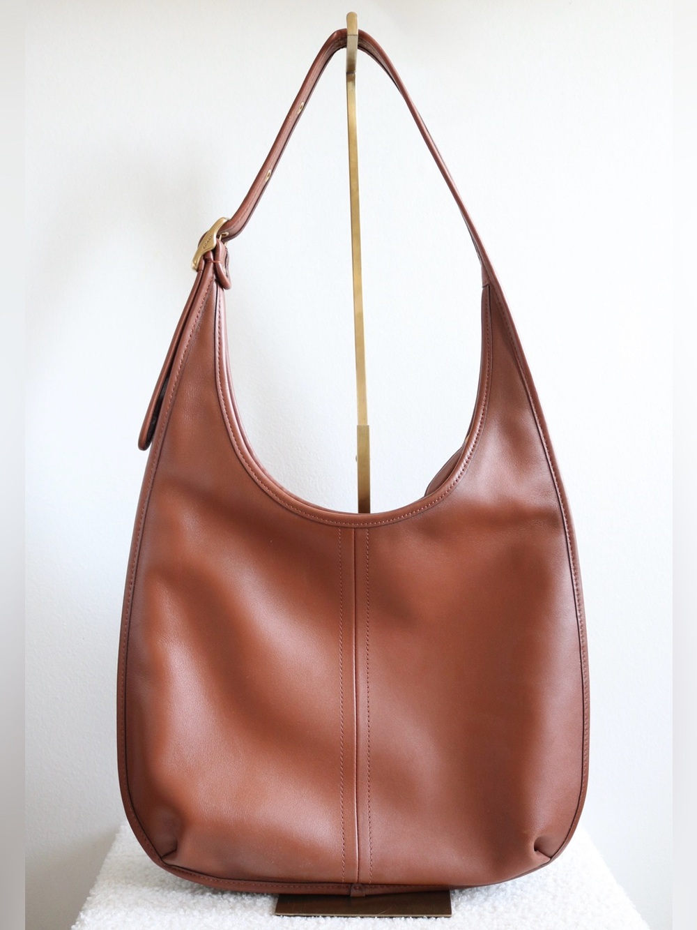 Coach Ergo Shoulder Bag 33 Cognac Leather Brass Hardware